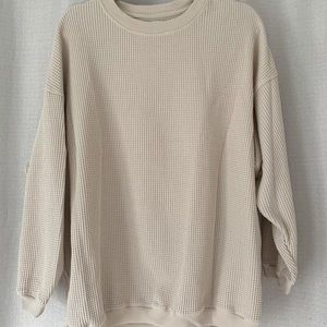 Aerie waffle crew neck sweatshirt size small